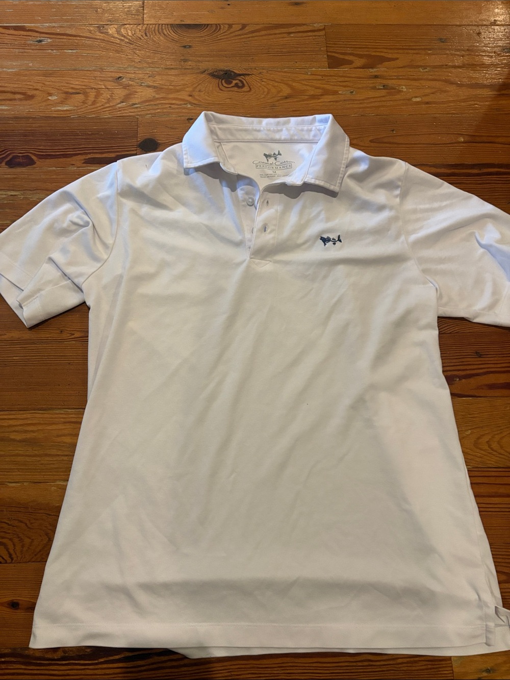 Vineyard Vines White Polo with Navy Whale Logo